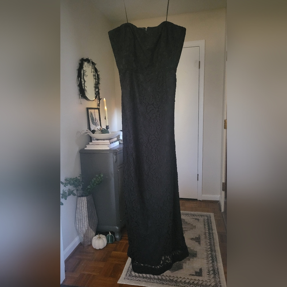 Jcrew Natasha black lace gown